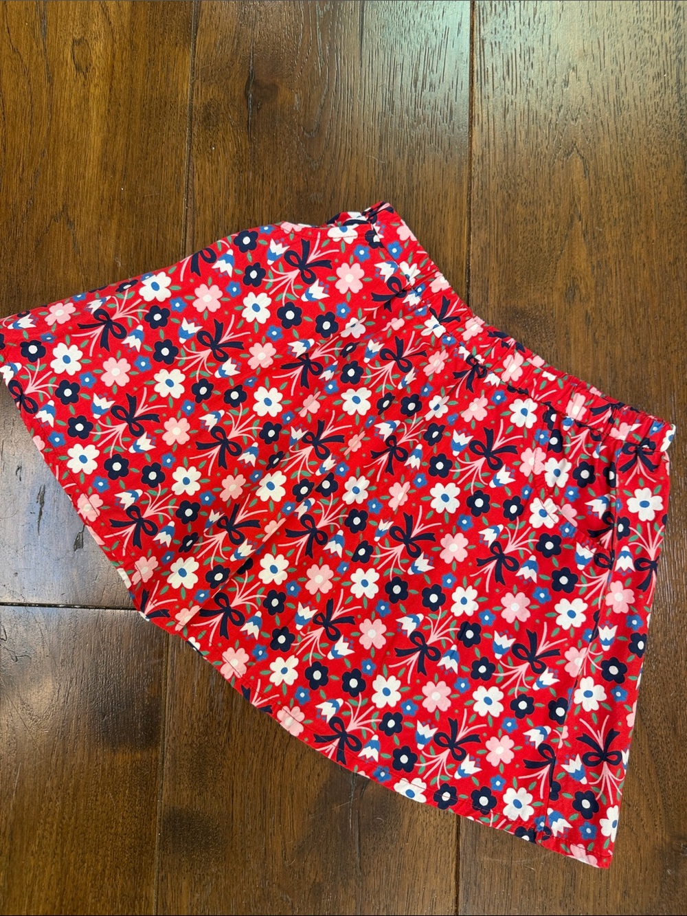 Maison Me - Girls' Angie Floral Skirt - Red / Navy - White - Size: 6Y